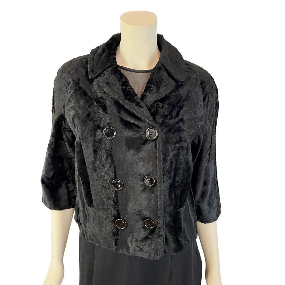 Vintage Franklin Simon New York Black Velvet coat  small